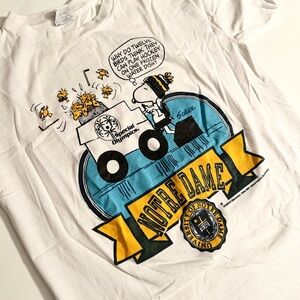 Snoopy Woodstock Notre Dame Special Olympics Peanuts Tee Graphic Single Stitch